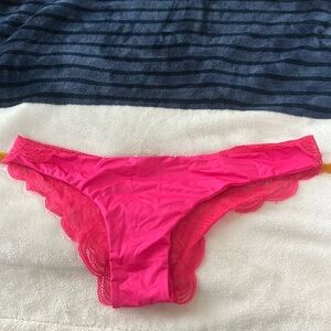 Pink beach, bunny, lace back size medium